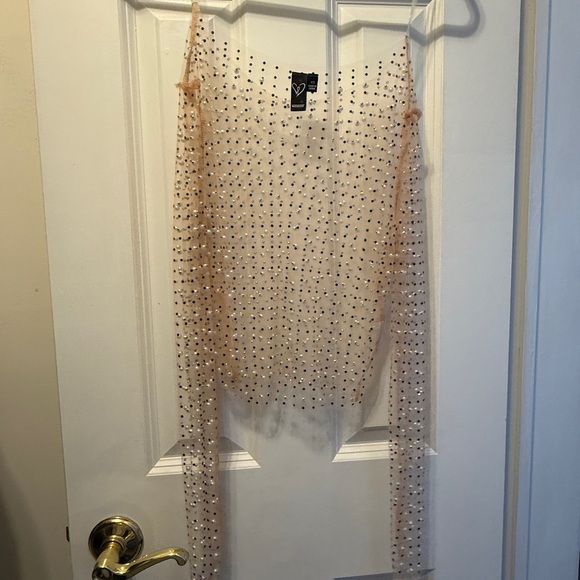 Windsor Pearl Embellished Nude Top - Picture 2 of 4